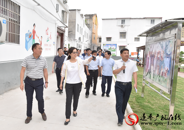 上圖:觀摩人員在蓮花湖街道民安社區(qū)健康主題公園實地察看。